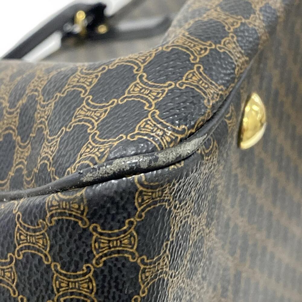 Celine Macadam Boston Bag Black Brown PVC Leather - Picture 13 of 15